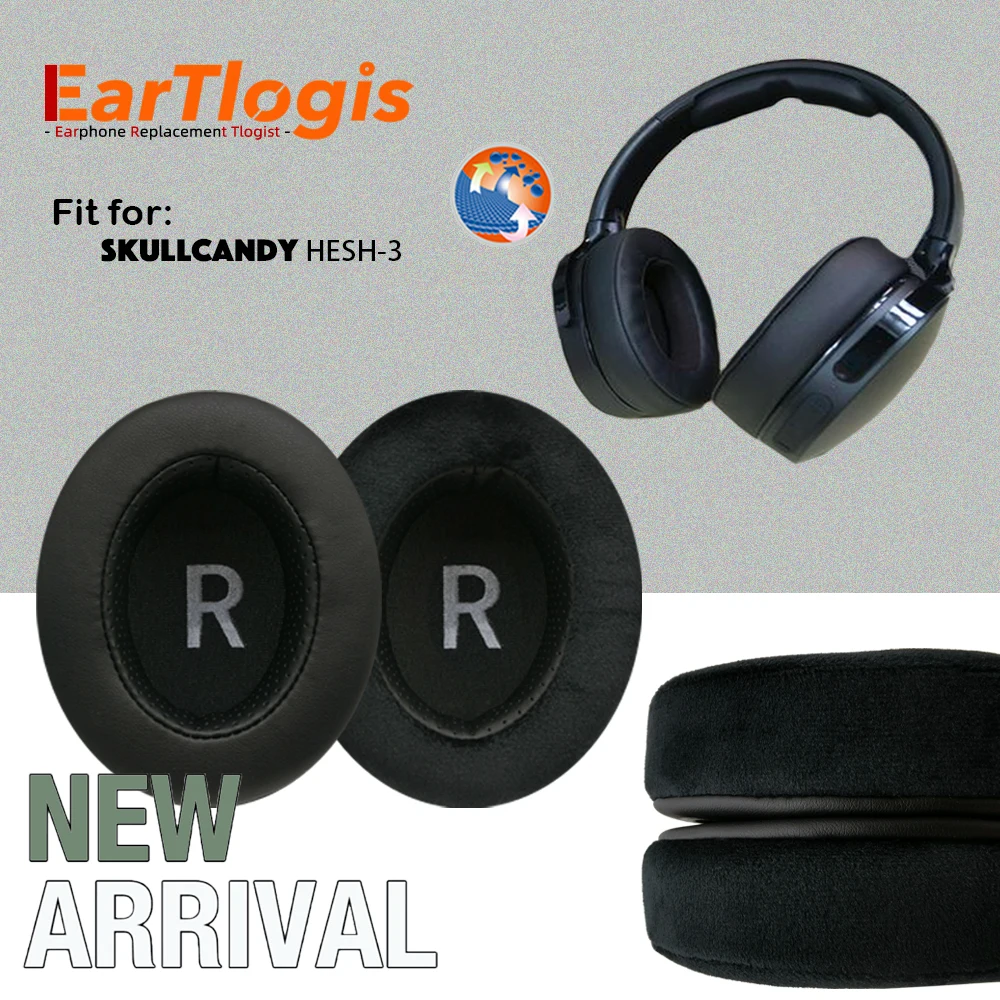 Auricolari Di Ricambio Eartlogis Per Cuffie Skullcandy Hesh-3 Cuscini In Memory Foam Addensati Cuffie Ovali Cuffie Auricolari