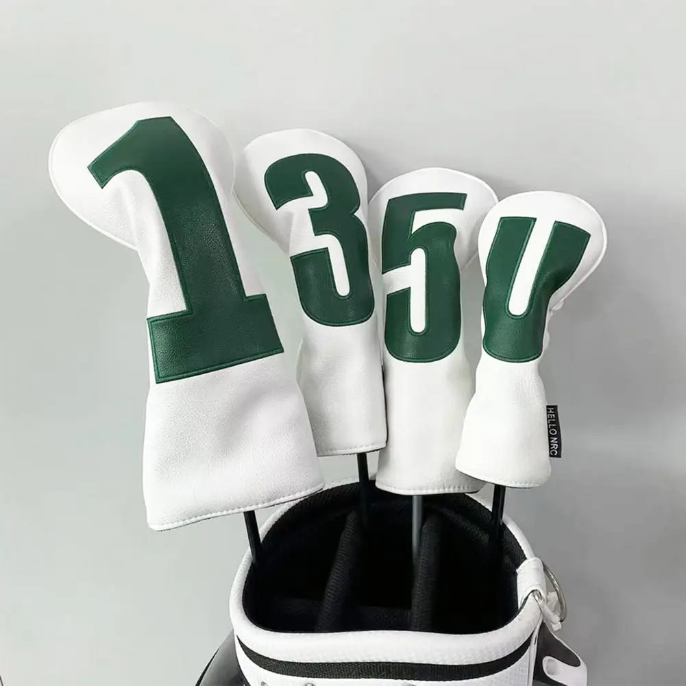 No.1/3/5/U Fodera In Velluto Ecopelle Golf Club Head Cover Green Golf Putter Head Protector Golf Putter Cover Golf Headcover