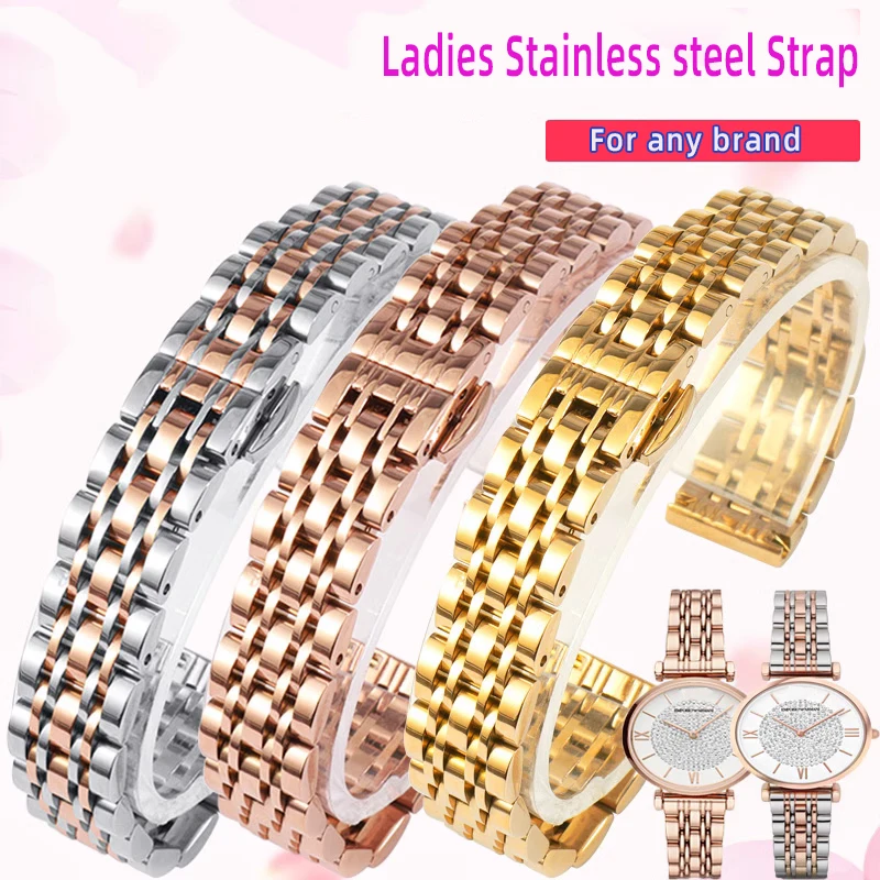 Per Armani Ar1926 Ar1925 Ar1909 Cinturino Full Star Ruota Panoramica Cinturino Per Orologio In Acciaio Inossidabile Bracciale Donna 12Mm 14Mm 16Mm 18M