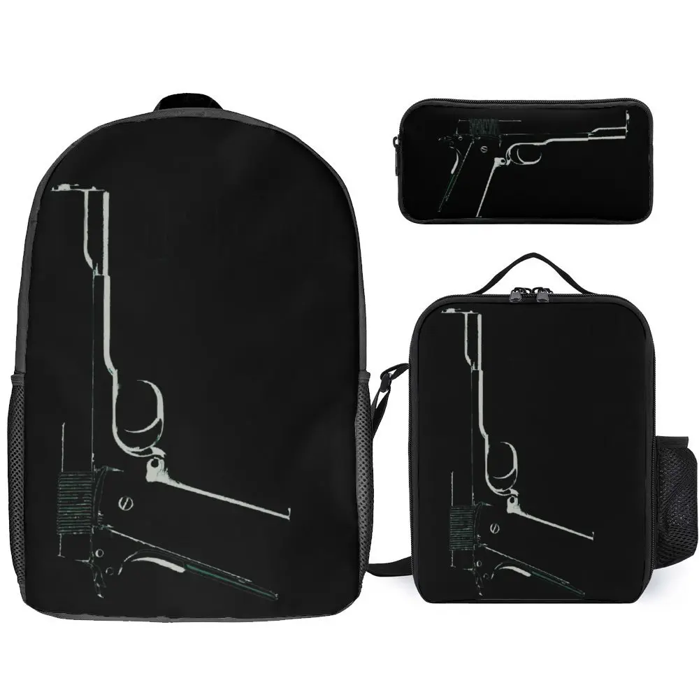 Battlefield Model 1911 Essential For Sale Durable Cozy Field Pack 3 In 1 Set 17 Pollici Zaino Lunch Bag Pen Bag Picnic Graphic