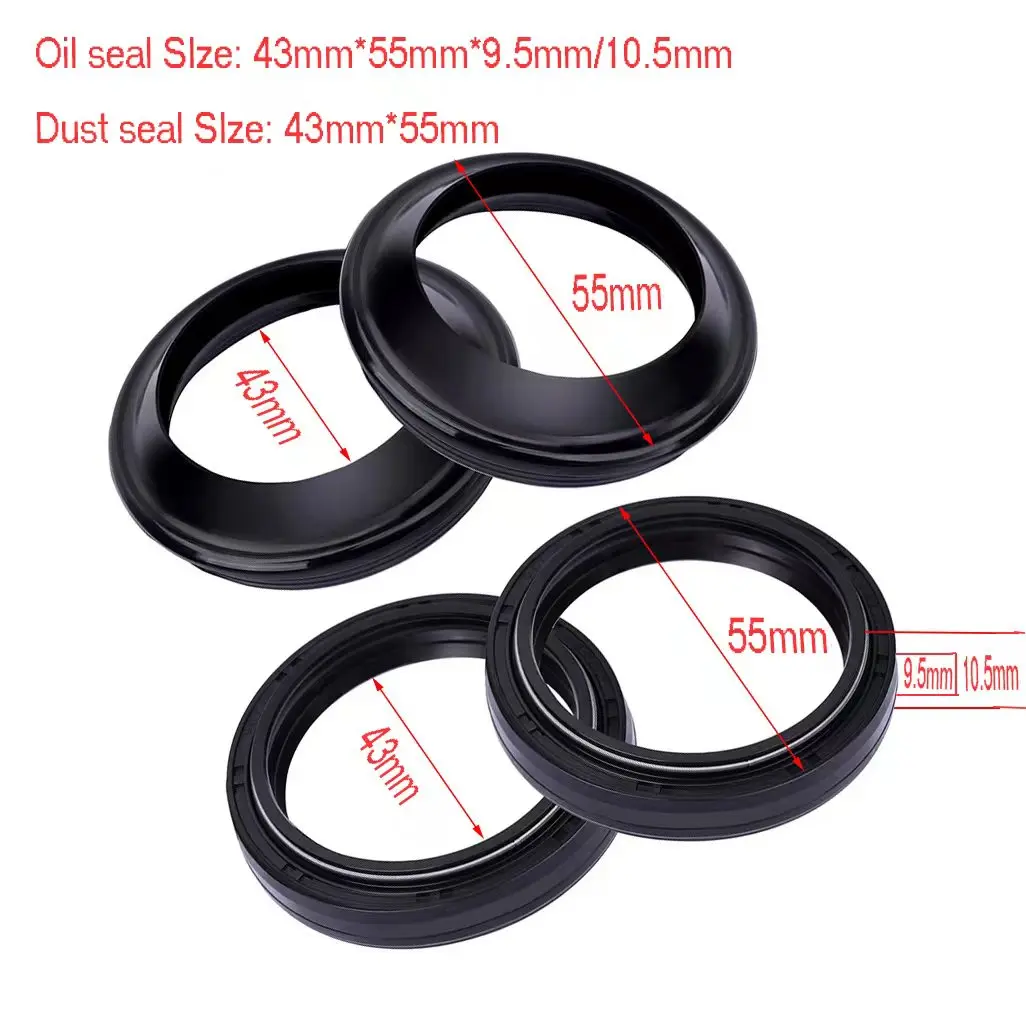 43 X55X9.5/10.5 43 55 9.5 10.5 Parapolvere Paraolio Forcella Anteriore Moto Per Yamaha Wr500 Xp500 T-Max Xp T-Max 530 43*55*9.5/10.5