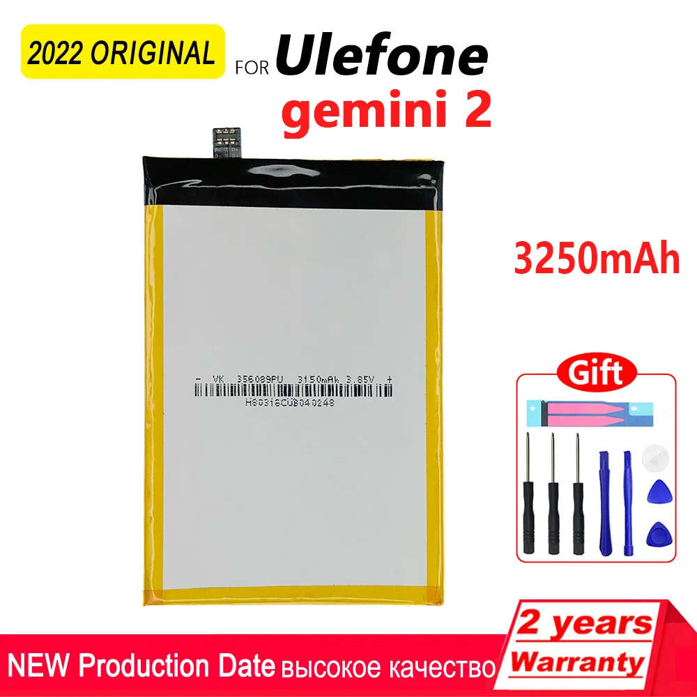 Batteria Gemini Originale Originale Da 3250Mah Per Batteria Ricaricabile Ulefone Gemini 2 Da 5.5 Pollici Di Alta Qualità