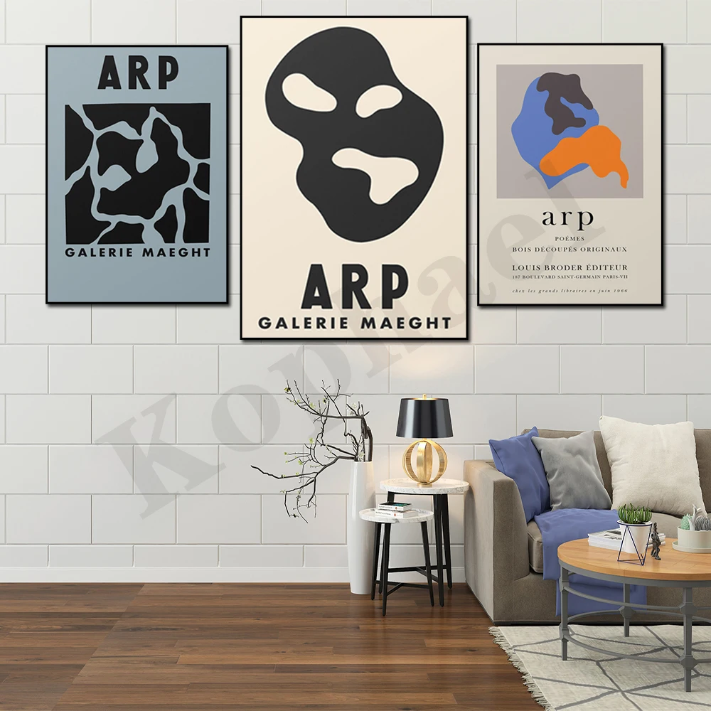 Jean Arp Abstract Vintage Exhibition Museum Gallery Wall Art Poster