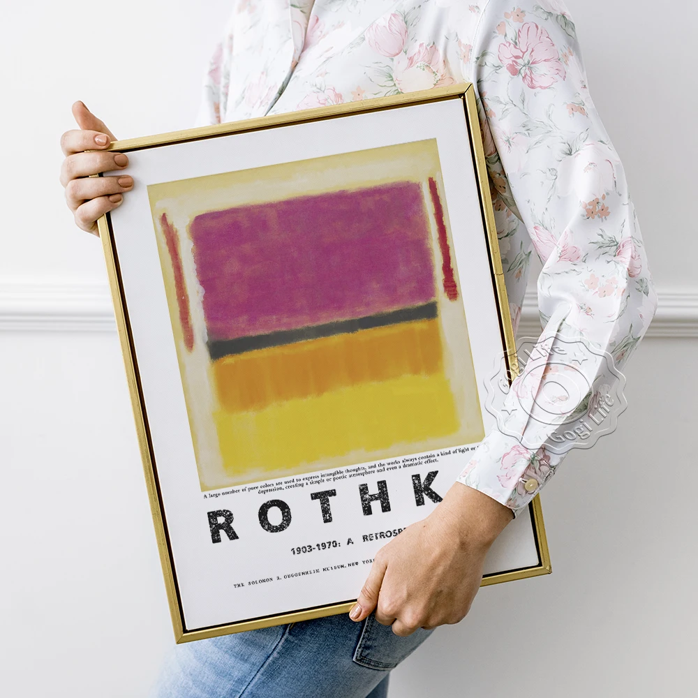 Mark Retro Art Poster, Rothko Prints Art Wall Picture, Vintage Art Wall Stickers Idea Regalo, Mark Rothko Exhibition Museum Poster