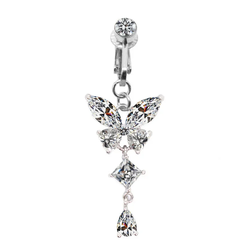 Faux Fake Belly Butterfly Fake Belly Piercing Butterfly Clip On Ombelicale Ombelico Falso Pircing Butterfly Cartilagine Orecchino Clip