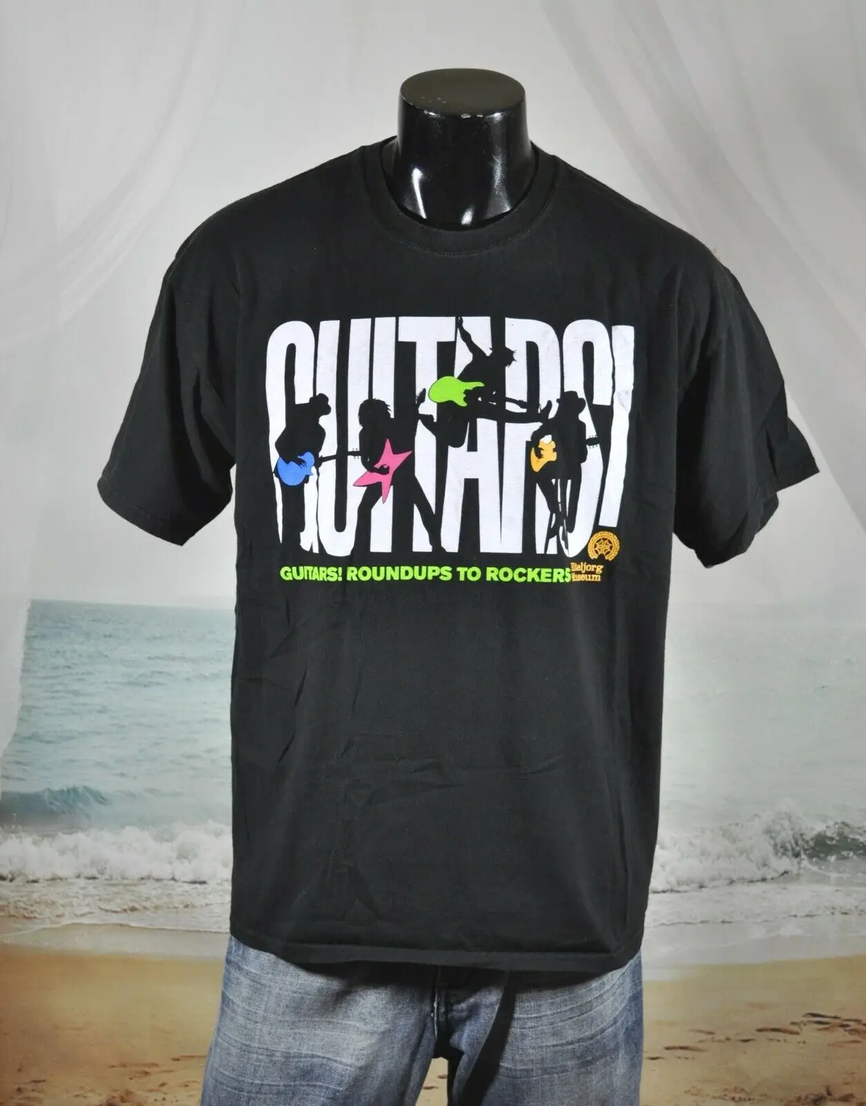 Chitarre Roundups To Rocker Eiteljorg Museum Exhibition Center Shirt Xl Black Strat Maniche Lunghe O Corte