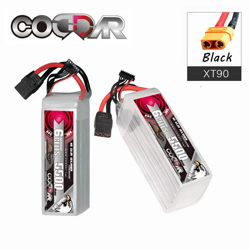 Coddar Long Flight High Volume 6S 80/160C 22.2V 5500Mah Lipo Battery For Fpv Racing Drone Rc Racer With Xt90 Plug 6S Battery