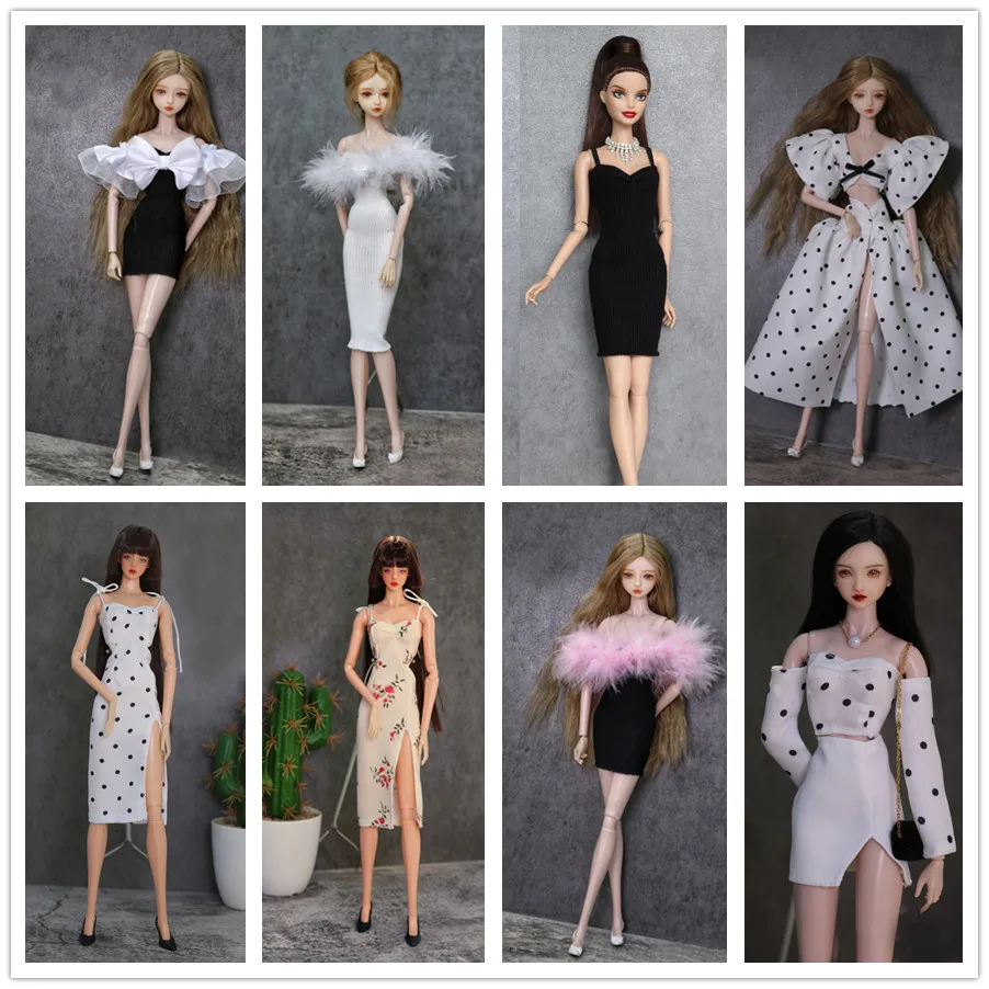 Set Di Abbigliamento/2023 New Top Skirt Knitting Slim Feather Dress Outfit Per 30Cm Xinyi Fr2 Bjd St Barbie Doll / 1/6 Vestiti Per Bambole
