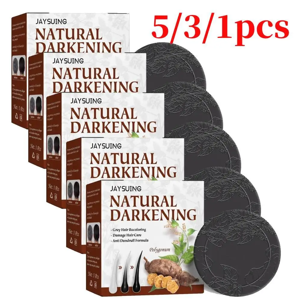 5/3/1 Pz Polygonum Multiflorum Shampoo Saponetta Riparazione Essenza Grigia Per Shampoo Sapone Colorato He Shou Saponi Per Capelli Da Bianco A Nero