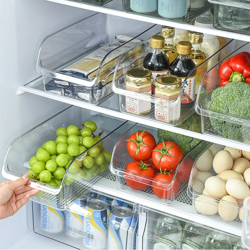 Frigorifero Organizer Bin Food Fridge Storage Box Clear Fridge Organizer Contenitori Congelatore Dispensa Cabinet Kitchen Organizer