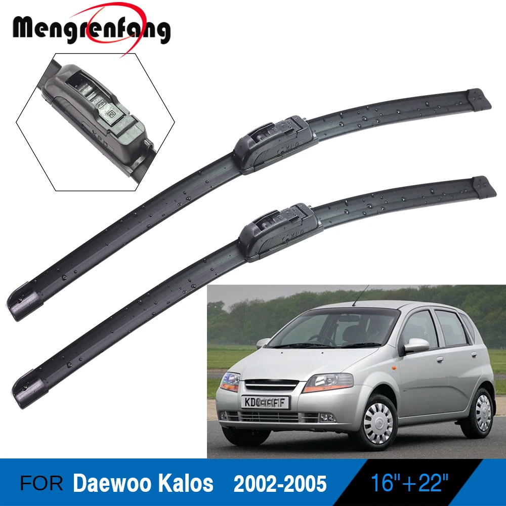 2 X Auto Frameless Wiper Blades Morbida Gomma Anteriore Parabrezza Tergicristallo Per Daewoo Kalos 2002 2003 2004 2005