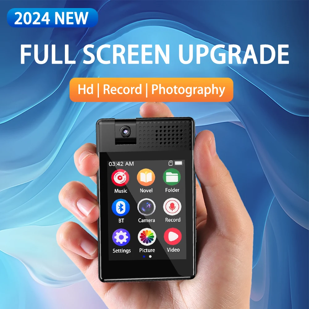 Lettore Mp3 Portatile Altoparlante Bluetooth Touch Screen Da 2.5 Pollici Lettore Musicale Mp3 Con Registrazione Vocale Della Fotocamera Rotante A 180 