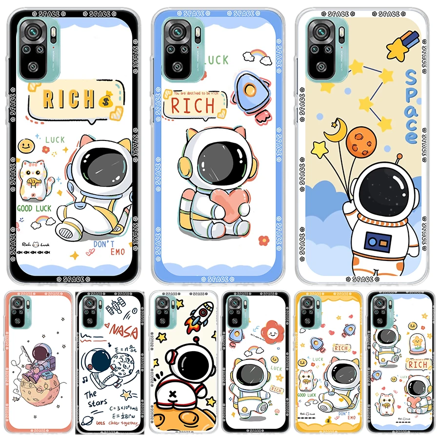 Astronauta Spaziale Per Xiaomi Redmi 10 12 10A 10C 12C 9 9A 9C 9T Custodia Per Telefono 8 8A 7 7A 6 6A S2 K20 K30 K40 Pro Cover Coque