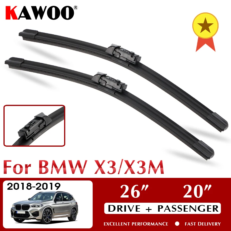 Kawoo Wiper Car Wiper Blades For Bmw X3/X3M 2018 2019 Windshield Windscreen Front Window Accessories 26"+20" Lhd Rhd