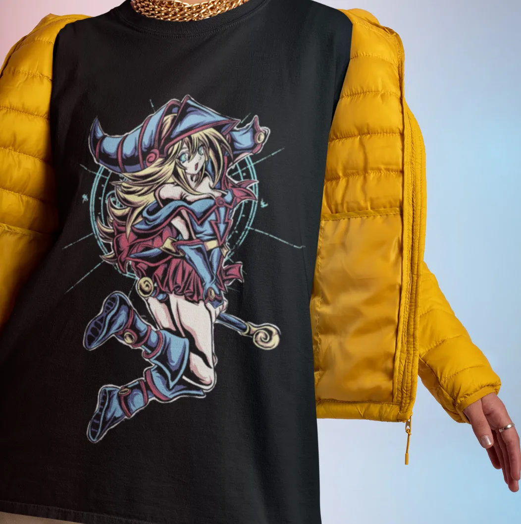 Maglietta Della Ragazza Del Mago Scuro Yu Gi Oh Yugioh Anime Yugi Muto Maniche Lunghe O Corte