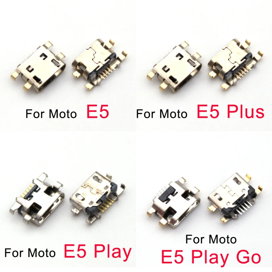 2 Pezzi Per Motorola Moto E5 Plus Play Go Micro Mini Usb Jack Carica Connettore Di Ricarica Spina Porta Presa Dock