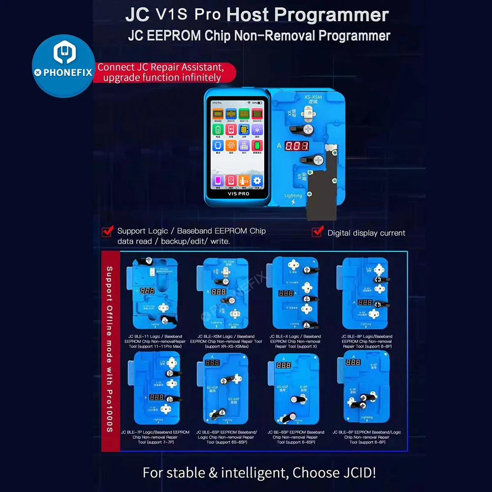 Jc V1S Pro Eeprom Ic Chip Programmer Logic Baseband Eeprom Ic Leggi E Scrivi Strumento Di Riparazione Per Iphone 6-X Xr Xs Max 11 12 Pro Max