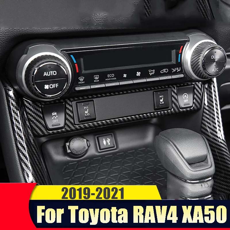 Per Toyota Rav4 Xa50 2019 2020 2021 2022 Rav 4 Abs Car Central Control Trim Panel Cover Seat Heat Button Frame Accessori