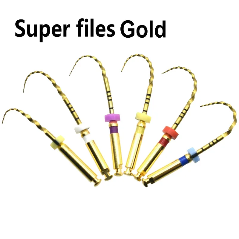 Dental Nickel-Titanium Root Canal File Gold Root Canal File 21Mm/25Mm Nickel-Titanium Instrument Dental Dentist Tool
