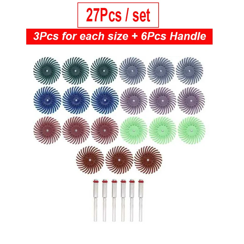 20 Pz Dental Rubber Polisher Wheel 80 ~ 2500 Grana Dente Lucidatura A Spirale Disco Diamantato 25Mm Odontoiatria Resina Composita Mandrino Frese