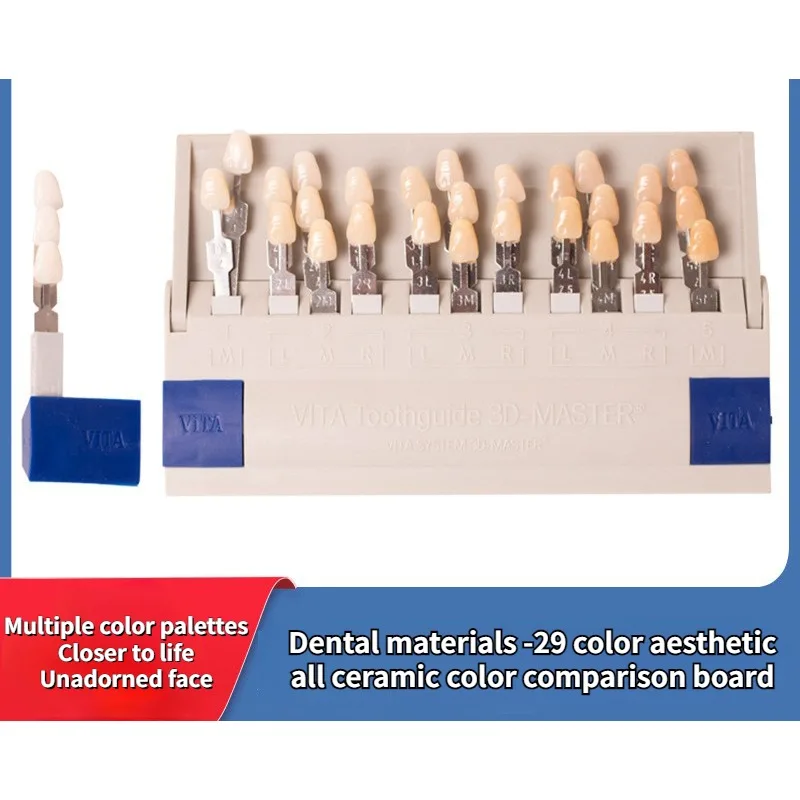 Dental Bleach Shade Guide Confronto Board 29 Colori Sbiancante Impiallacciatura Estetica Porcellana Dente Materiale Patch Colori Tavolozza Nuovo