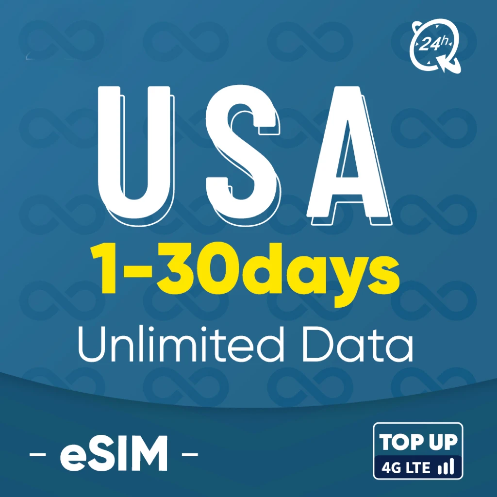 Scheda Sim Prepagata Usa 1-30Days Travel Unlimited Nessuna Registrazione Richiesta Plug And Play Support Esim