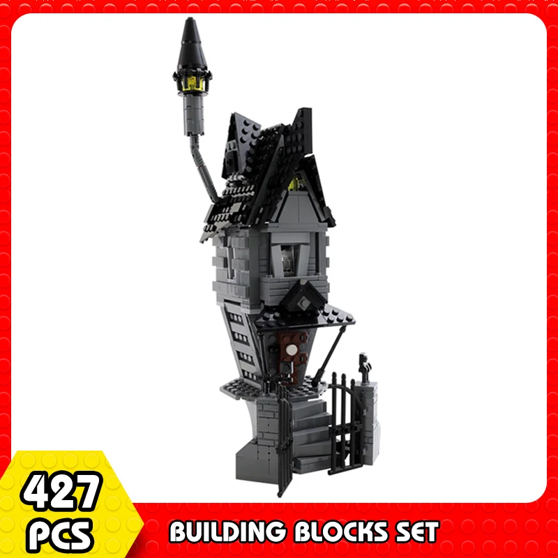 Moc Halloween Jack Skellingtoned House-Nightmareal Before Christmas Ghost House Building Block Set City Brick Toys
