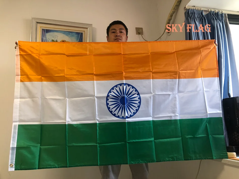 Bandiera Del Cielo Bandiera Nazionale Dell'India 90 X150Cm Poliestere Appeso In Ind India Bandiera Indiana Decorazione Della Casa
