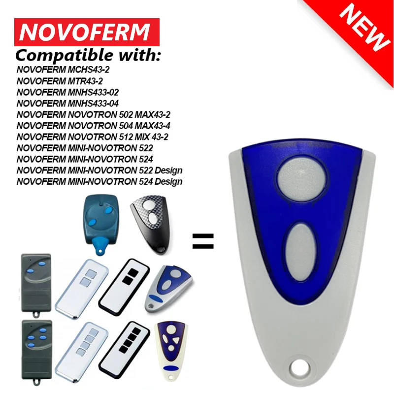 Nuovo Novoferm Novotron 502 Max43-2 504 Max43-4 433.92Mhz Telecomando Per Garage Novoferm Mnhs433-02 Mnhs433-04 Mini-Novotron 522