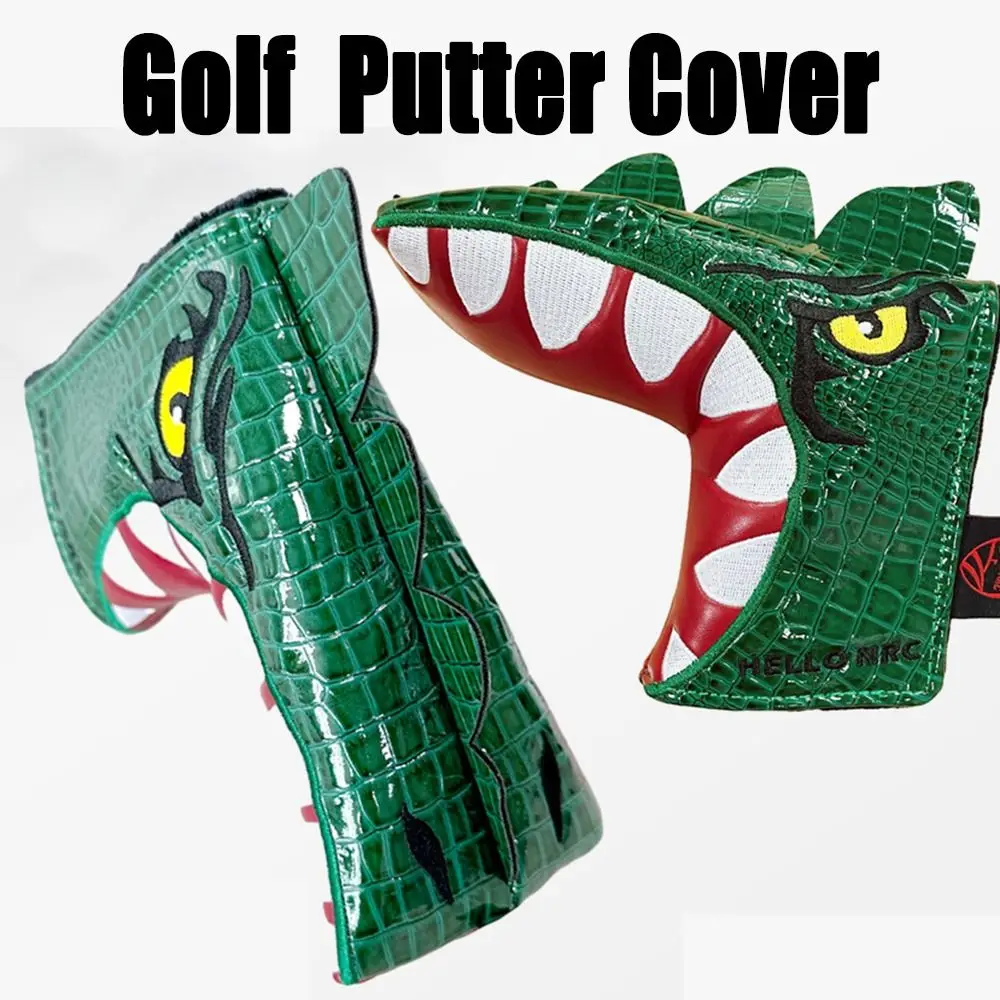 Tyrannosaurus Rex Golf Putter Cover Cartoon Green Putter Protector Copricapo Pu Leather I-Shaped Golf Clubs Head Covers