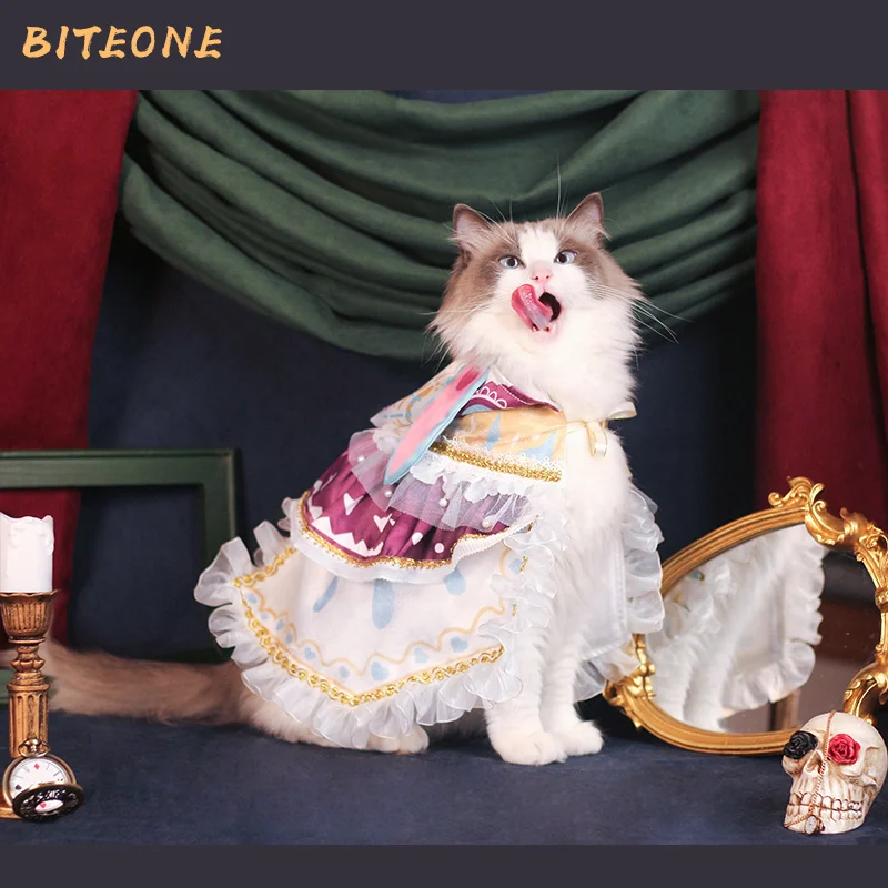 Biteone Cat Lolita Clothes Princess Cats Abiti Ragdoll Zhudi Cloak Limited Gift For Pets Birthday Dress