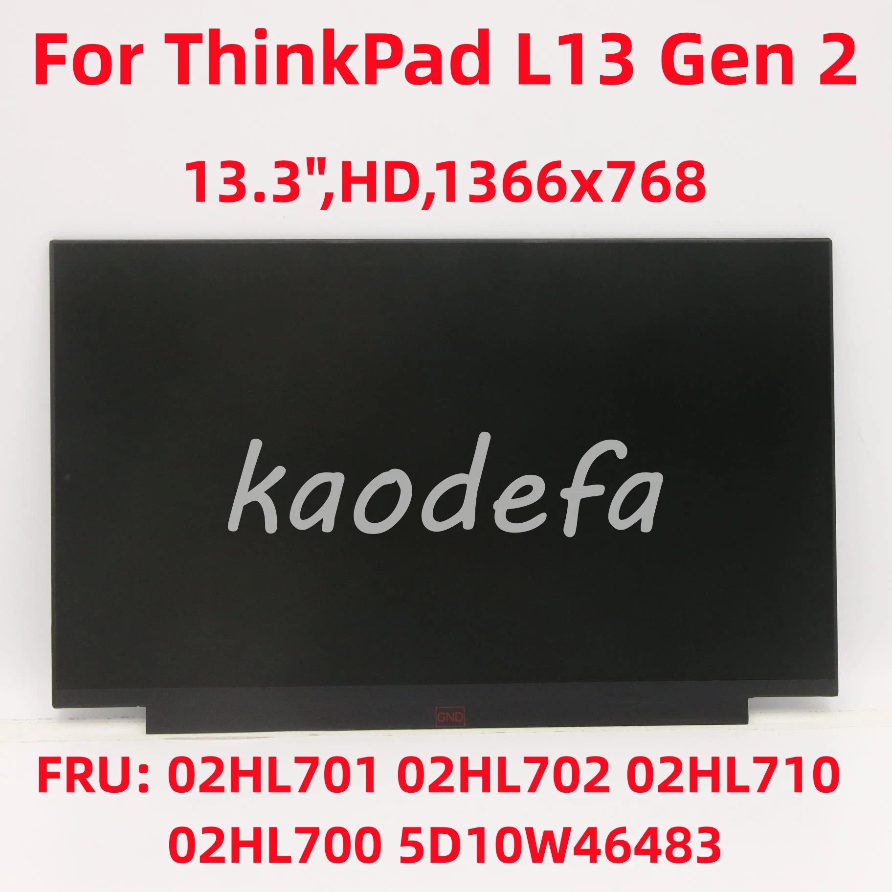 Per Lenovo Thinkpad L13 Gen 2 Schermo Del Computer Portatile 13.3 ",Hd, Antiriflesso, Tn,1366X768 Fru: 02 Hl701 02 Hl702 02 Hl710 02 Hl700 Muslimah