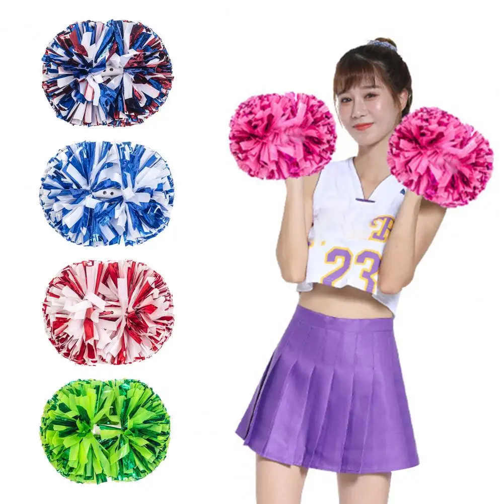 Cheerleading Metallic Pom Poms Sport Squads Dancing Pom Poms Tifo Squad Hand Flower Pompon Accessori Per Feste