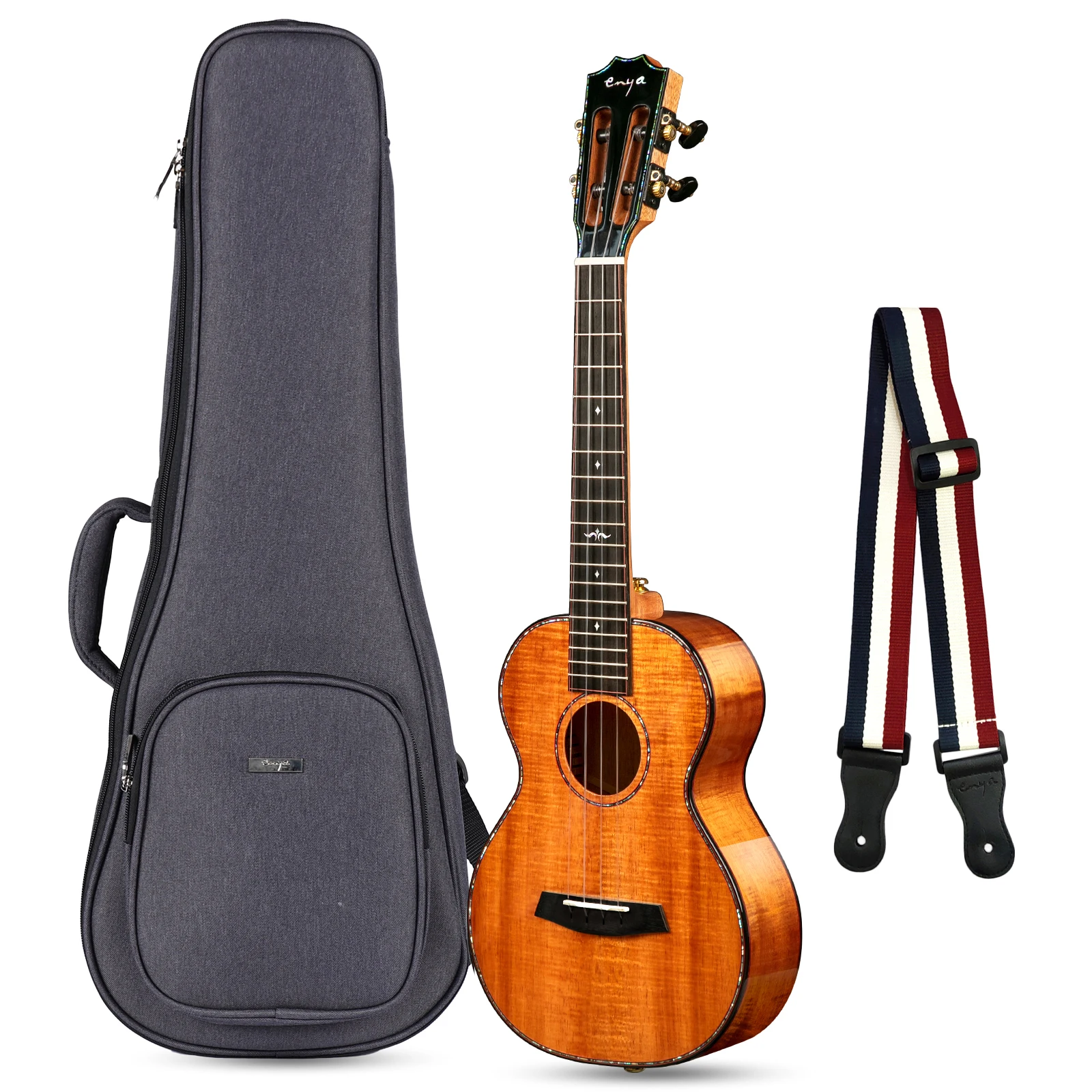 Enya A5 Hawaiian Koa Ukulele Concert Tenore All Solid 4A Wood Acoustic Electric High Gloss Con Premium Uku Gig Bag E Strap
