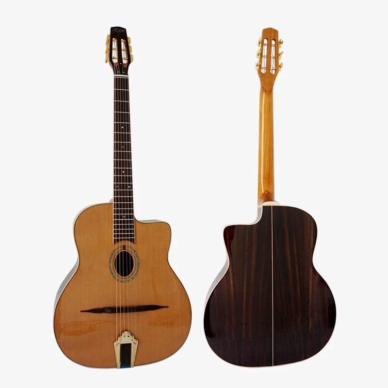 Chitarra Acustica Petit Bouche Gypsy Top In Cedro Massiccio Di Marca Aiersi