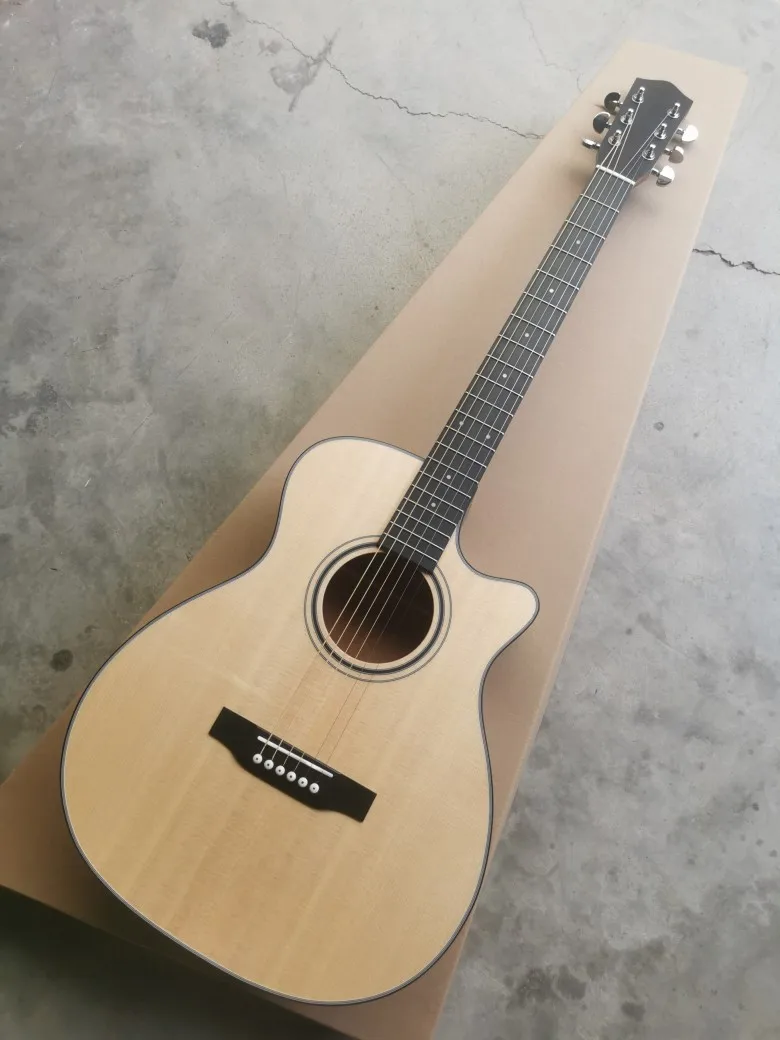 Ga Barrel Sharp Angle High Configuration Solid Spruce Black Finger Acoustic Acoustic Guitar