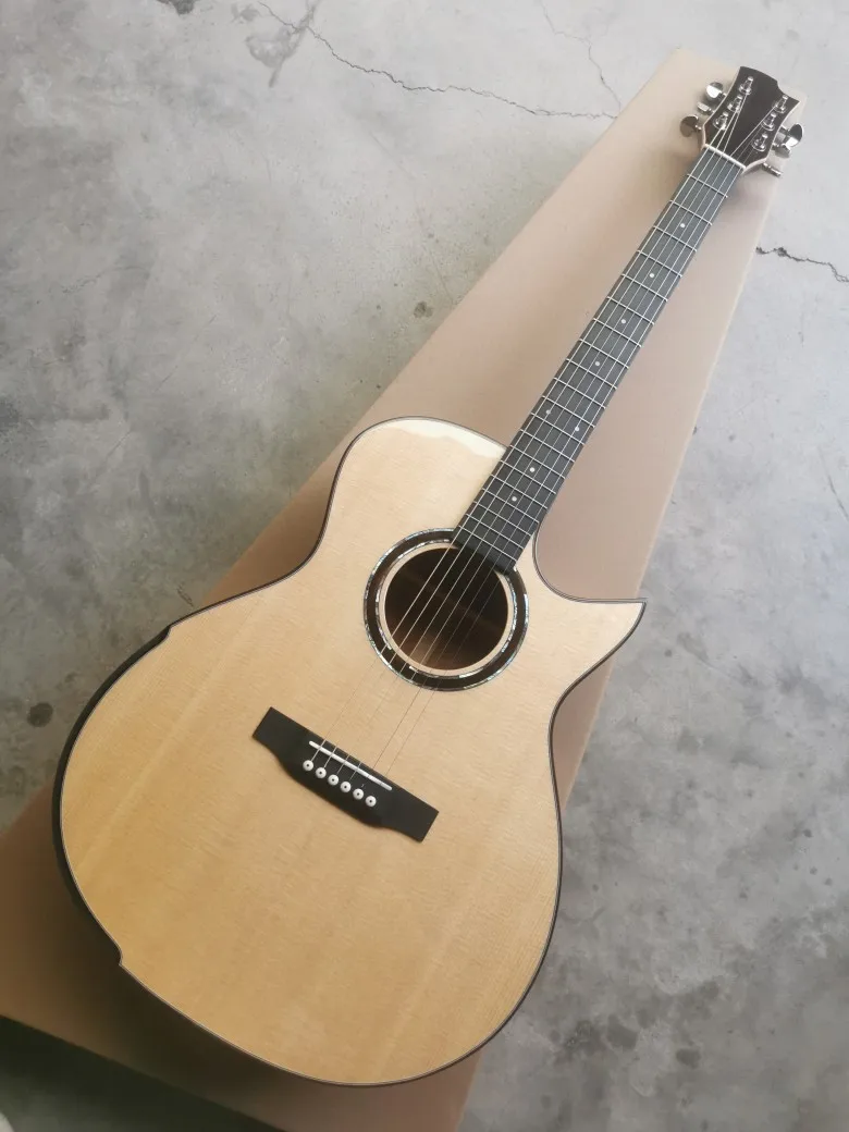 Ga Barrel High Configuration Solid Spruce Black Finger Acoustic Acoustic Guitar