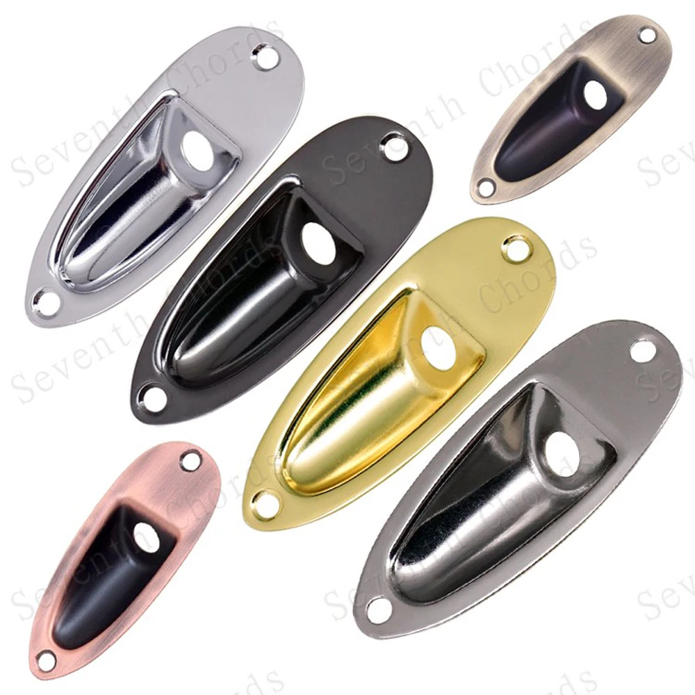 2 Pcs Boat Style Metal Jack Plates Cover For Electric Guitar Bass Replacement