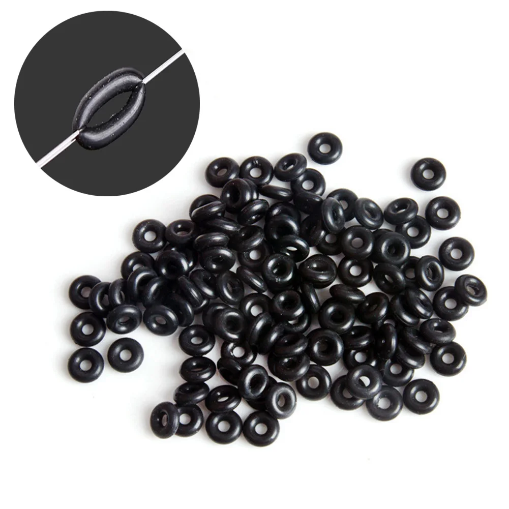 100Pcs Gomma Carp Fishing Round Rig Ring Pesca Fishing Terminal Tackle Girevole O-Ring Per Wacky Rigging Worms Connectors Tackle