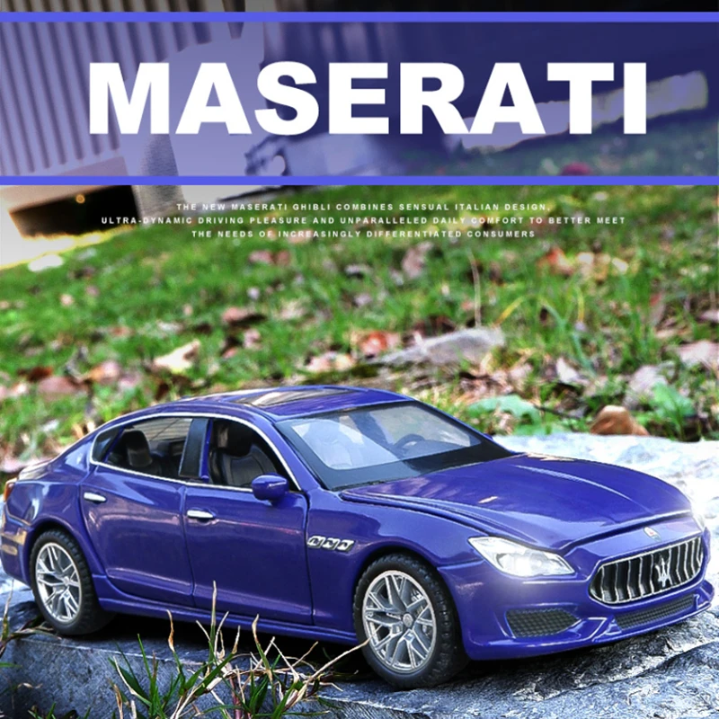 1:32 Maserati Quattroporte Coupe Alloy Car Model Diecast Metal Toy Vehicle Car Model Simulazione Sound Light Collection Gift