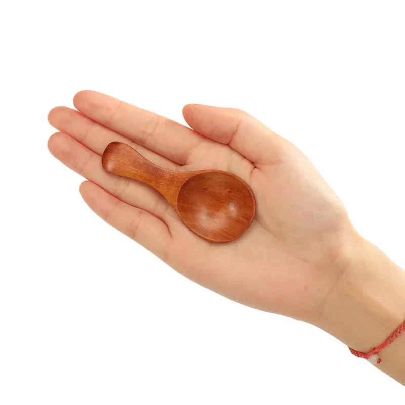 1 Pz/2 Pz Piccolo Piccolo Mini Cucchiaio Di Legno Naturale Scoop Tè Miele Caffè Condimento Sale Zucchero Cucchiaio Utensili Da Cucina Gadget Da Cucina