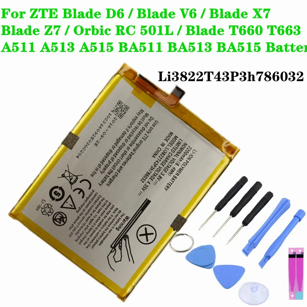 Muslimate Per Zte Blade D6 / Blade V6 / Blade X7 / Blade Z7 / Orbic Rc 501L / Blade T660 T663 A511 A513 A515 Batteria