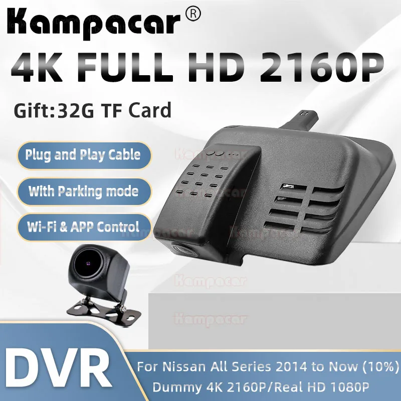 Ns03-F 4K 2160P Dash Cam Car Dvr Camera Per Nissan Qashqai J11 J10 J12 Per Nissan Xtrail X-Trail T32 T31 T30 1.6 2.0 Dci Tekna For Nissan Qashqai J11 