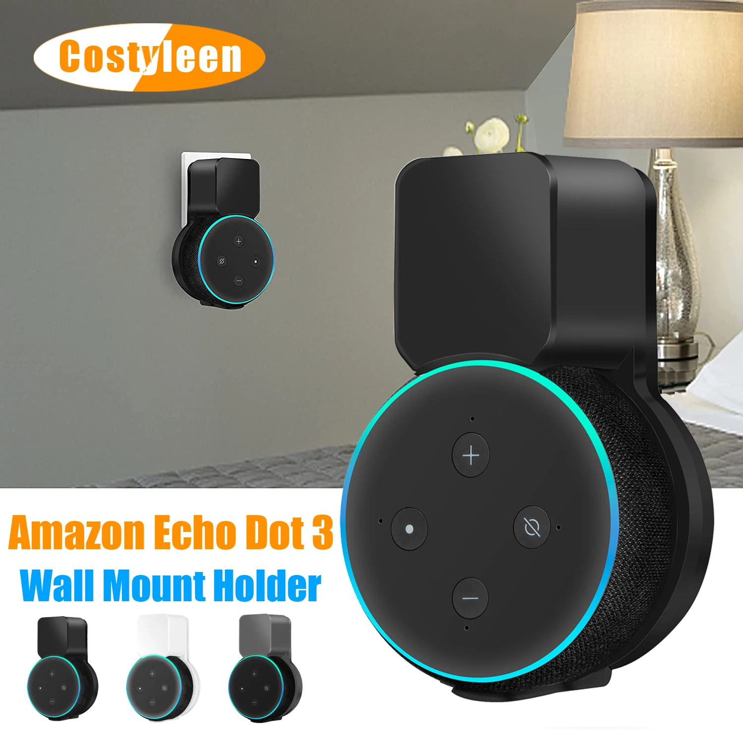 Supporto Per Montaggio A Parete Echo Dot, Appendiabiti Per Altoparlanti Accessori Salvaspazio Gestione Cavo Integrata Per Altoparlante Echo Dot 3 Spin