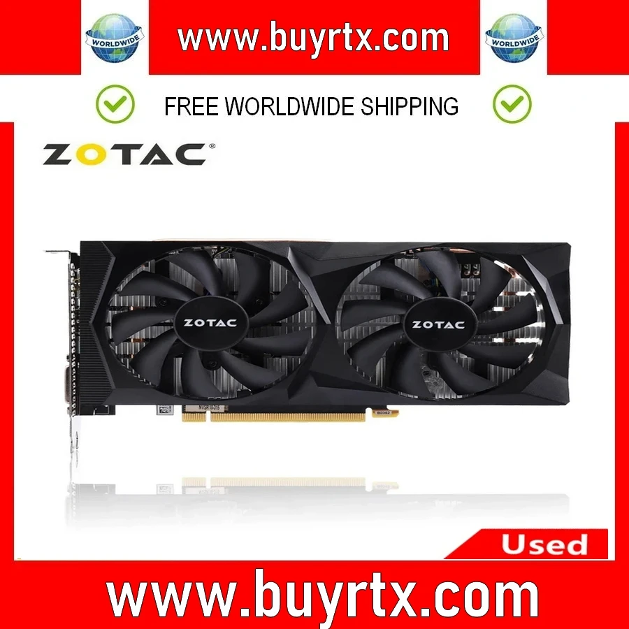 2024 Schede Video Da Gioco Zotac Gtx 1660 6Gb Usate Gtx1660 6G Gddr5 192Bit Gpu Scheda Grafica