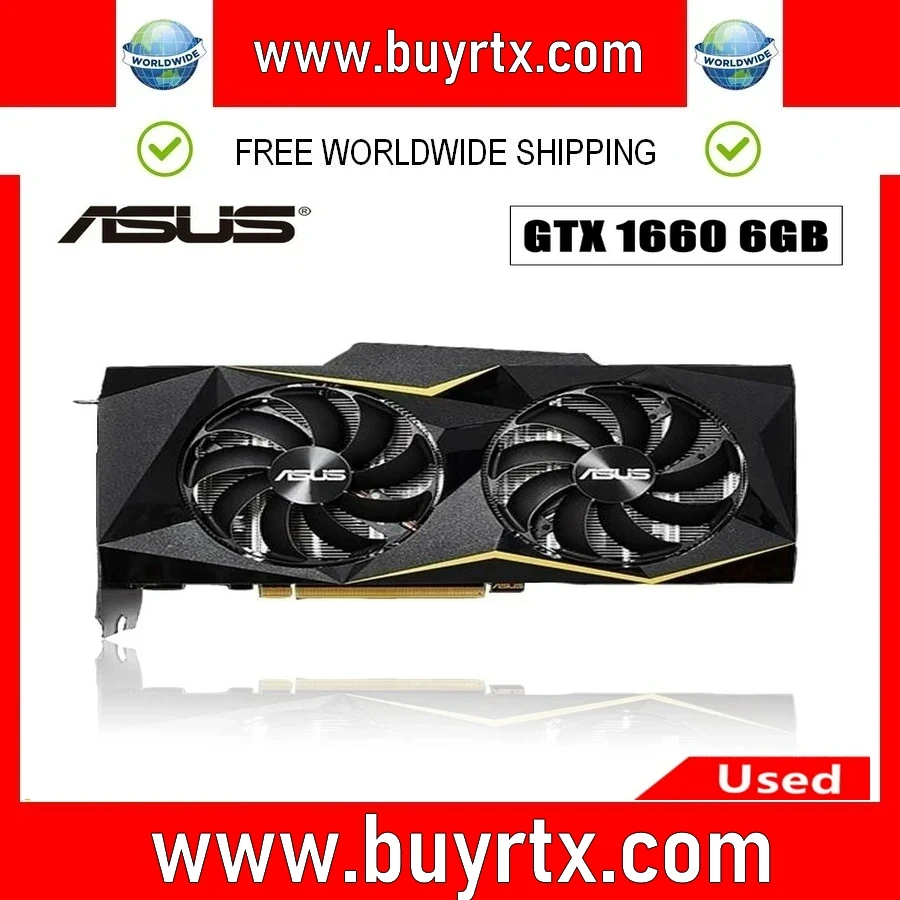 2024 Scheda Grafica Asus Usata Gtx 1660 6Gb Placa De Video Scheda Grafica Gpu Per Nvidia