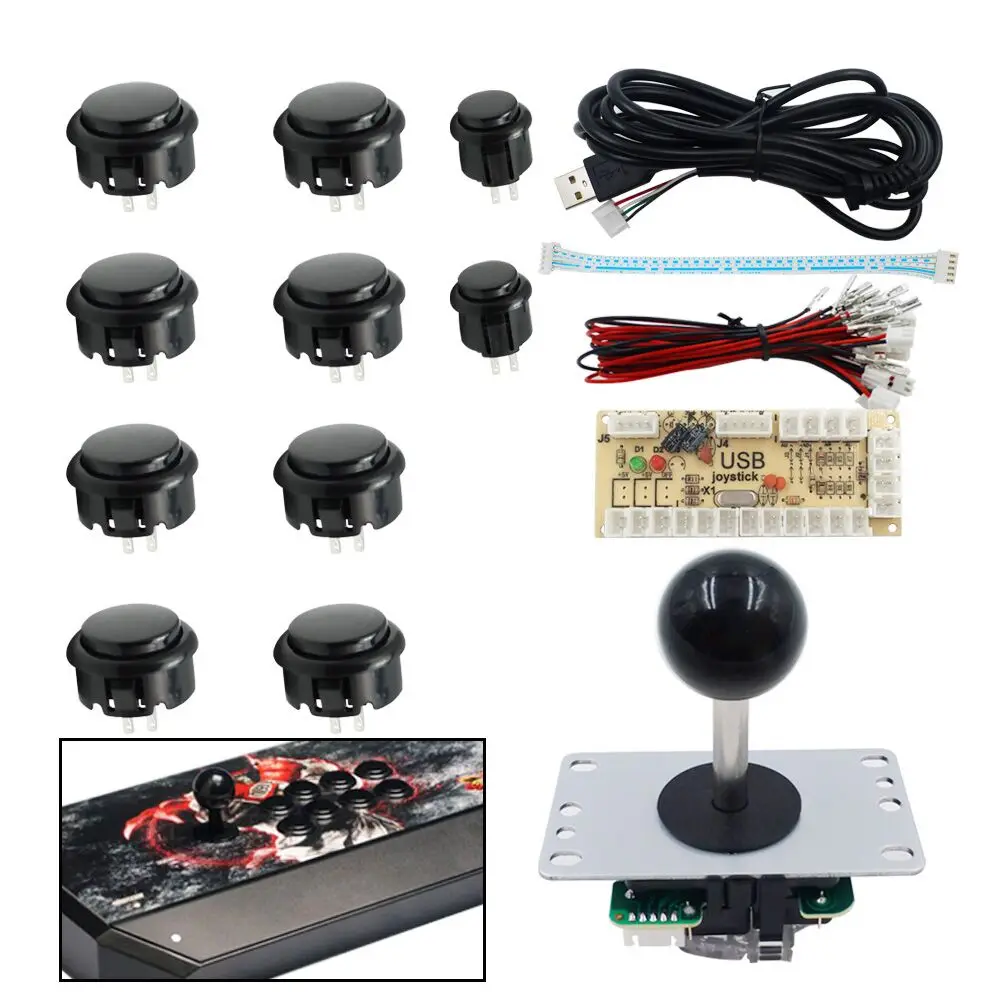 Sjjx Ritardo Zero Retropie Raspberry Pi Encoder Usb Arcade Kit Fai Da Te Joystick Pulsante Arcade Controller Arcade Mame
