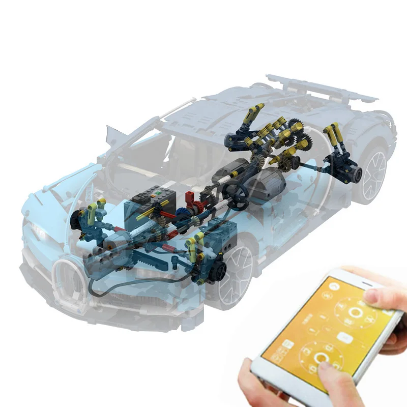 Nuovo Aggiornamento Kit Di Retrofit Bugattied Versione App Bluetooth Rc Batteria Sbrick Al Litio A 4 Canali Moc Building Blocks Mattoni Giocattoli Fai