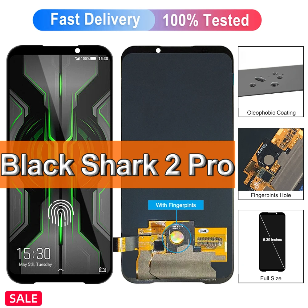 6.39 "Amoled Per Xiaomi Black Shark 2 Skw-H0, Skw-A0 Display Lcd Touch Screen Digitizer Per Blackshark 2 Pro Dlt-A0, Dlt-H0 Lcd