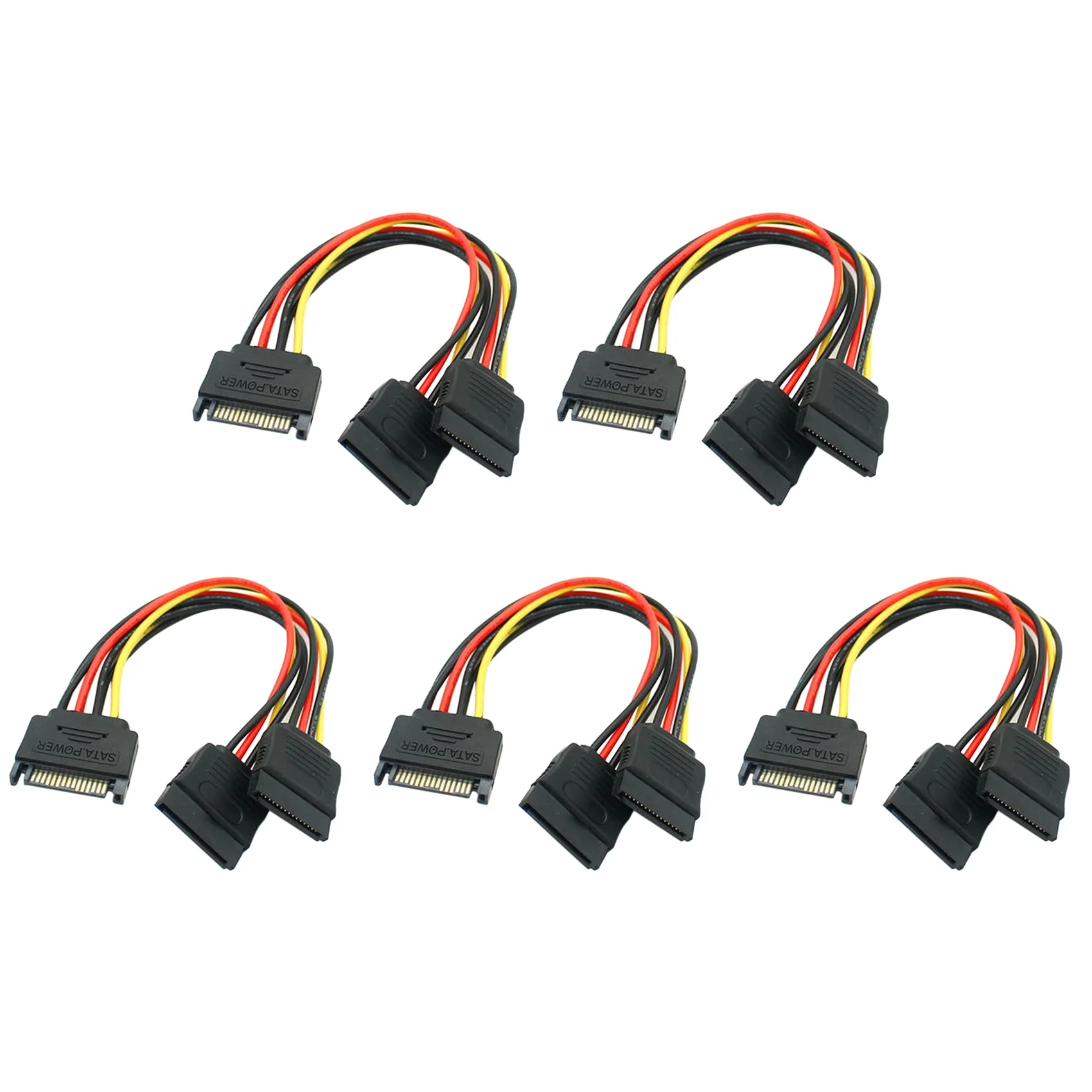 5Pcs 15 Pin Sata Cavo Di Alimentazione Seriale Sata Y-Splitter Adattatore Per Cavo Di Alimentazione Uno In Due Cavi Di Alimentazione